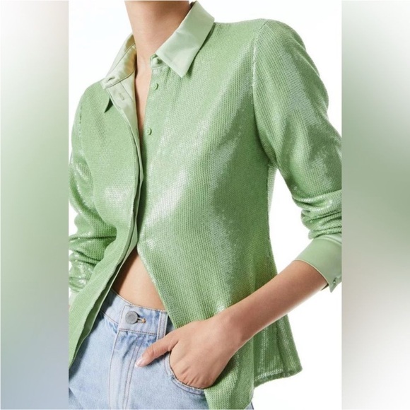 Alice + Olivia Tops - Alice + Olivia Willa Sequin Blouse